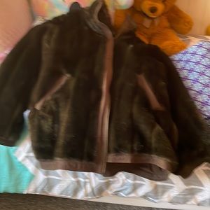 Beautiful fake fur jacket.  Looks brand new.